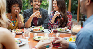 Outdoor grill and dining area