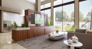 Resident lounge with gourmet demonstration kitchen